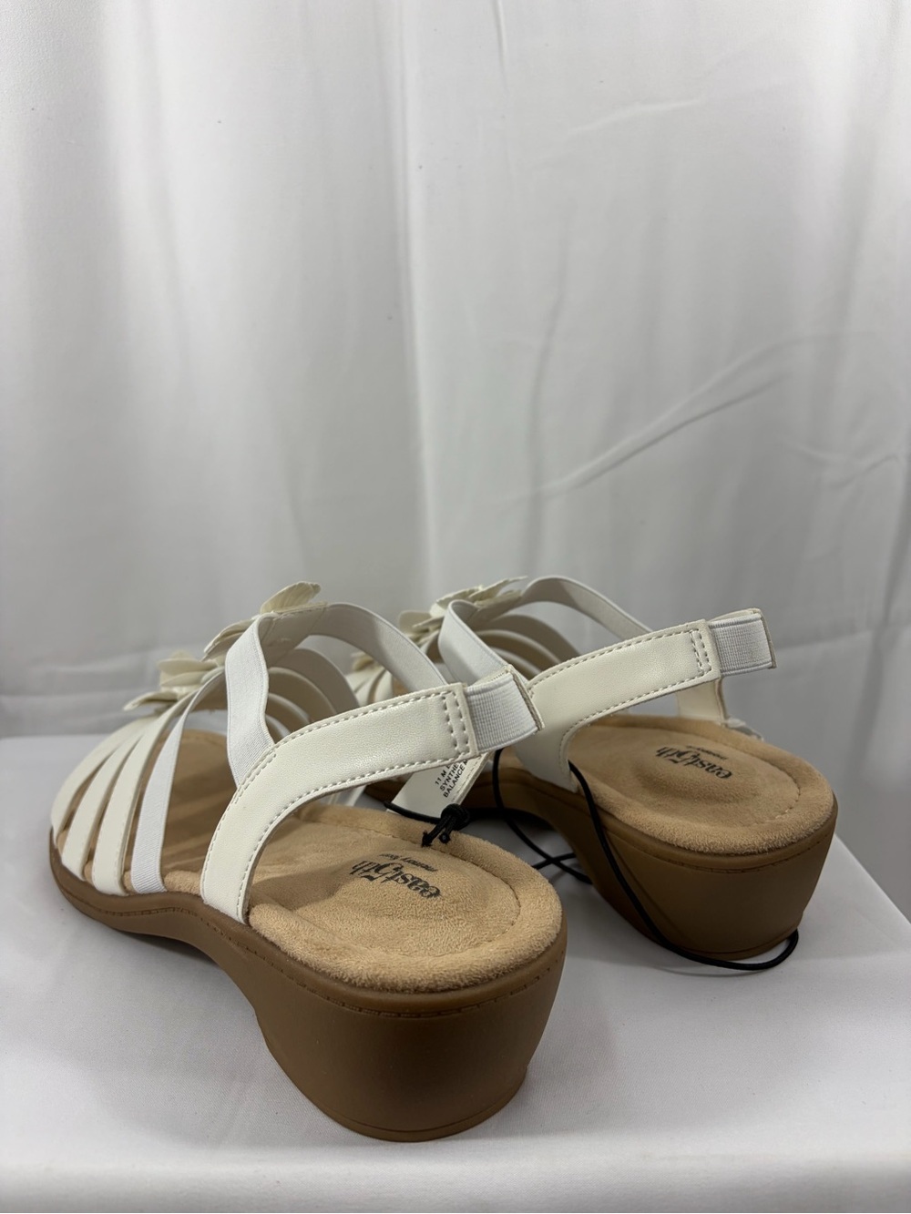 NWT East 5th Women's Size 11 Cream Floral Slingback Wedge Sandals - Picture 7 of 9